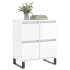 Aparador de madera contrachapada blanco brillante 60x35x70