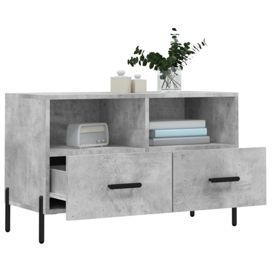 Mueble para TV madera contrachapada gris hormigón 80x36x50