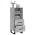 Aparador de madera contrachapada gris hormigón 34,5x34x90