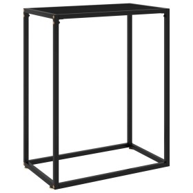 Mesa consola vidrio templado negro 60x35x75