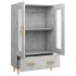 Aparador de madera contrachapada gris hormigón 70x31x115