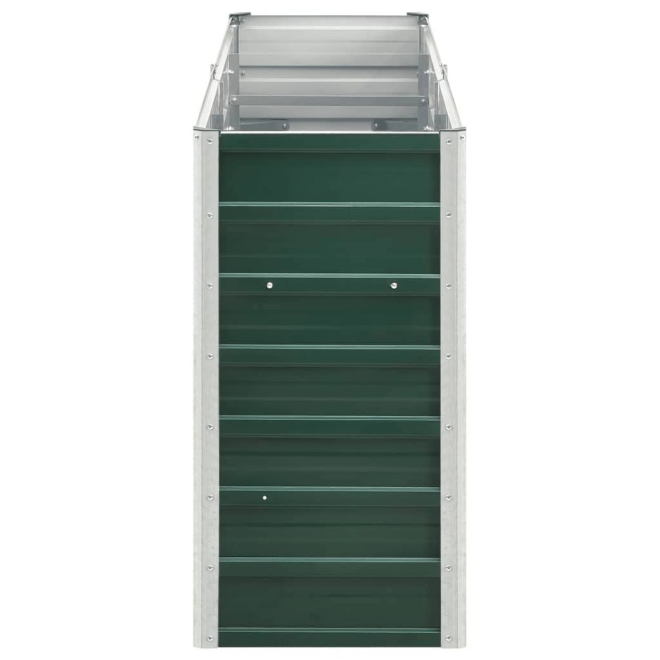 Arriate de jardín de acero galvanizado verde 240x40x77