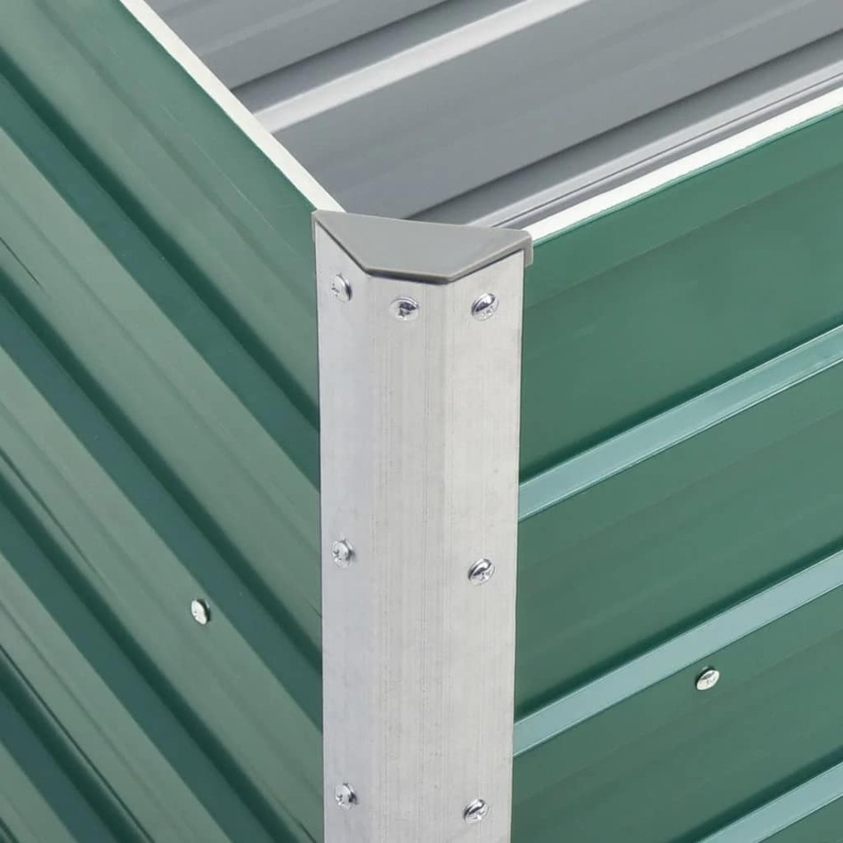 Arriate de jardín de acero galvanizado verde 240x40x77
