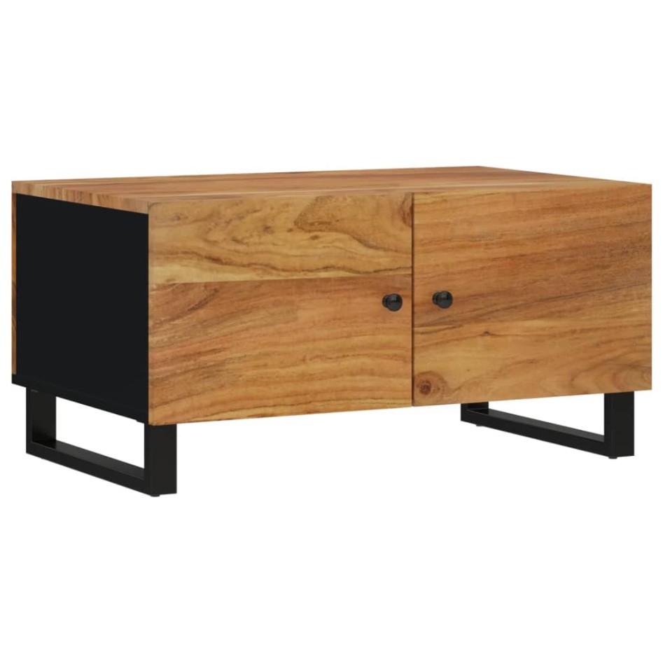 Mesa de centro madera maciza acacia y contrachapada 80x50x40