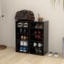 Muebles zapateros 2 uds madera contrachapada negro