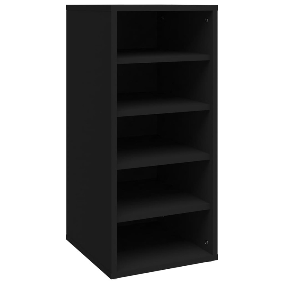 Muebles zapateros 2 uds madera contrachapada negro