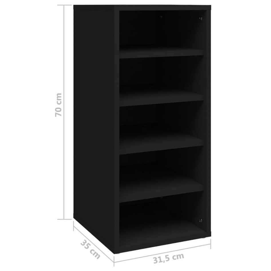 Muebles zapateros 2 uds madera contrachapada negro