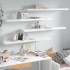 Estante flotante pared 4 uds MDF blanco brillo 120x23,5x3,8