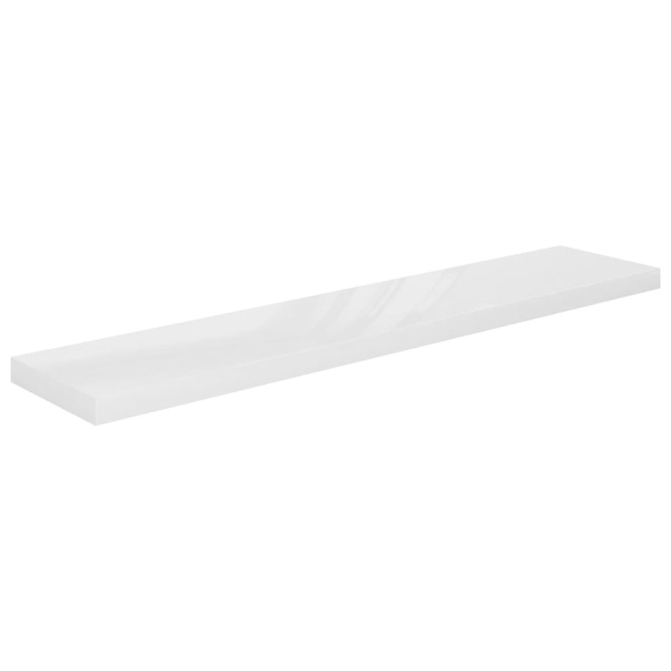 Estante flotante pared 4 uds MDF blanco brillo 120x23,5x3,8