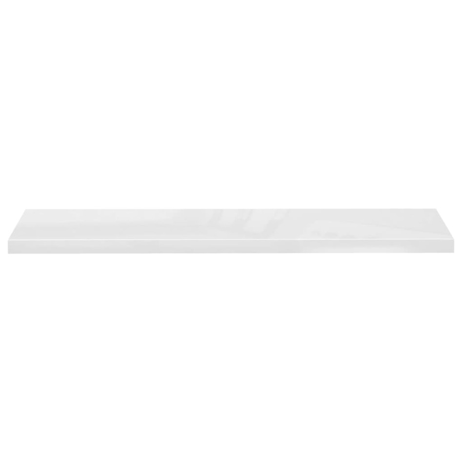 Estante flotante pared 4 uds MDF blanco brillo 120x23,5x3,8