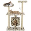 Rascador para gatos con poste de sisal 95 cm huellas beige