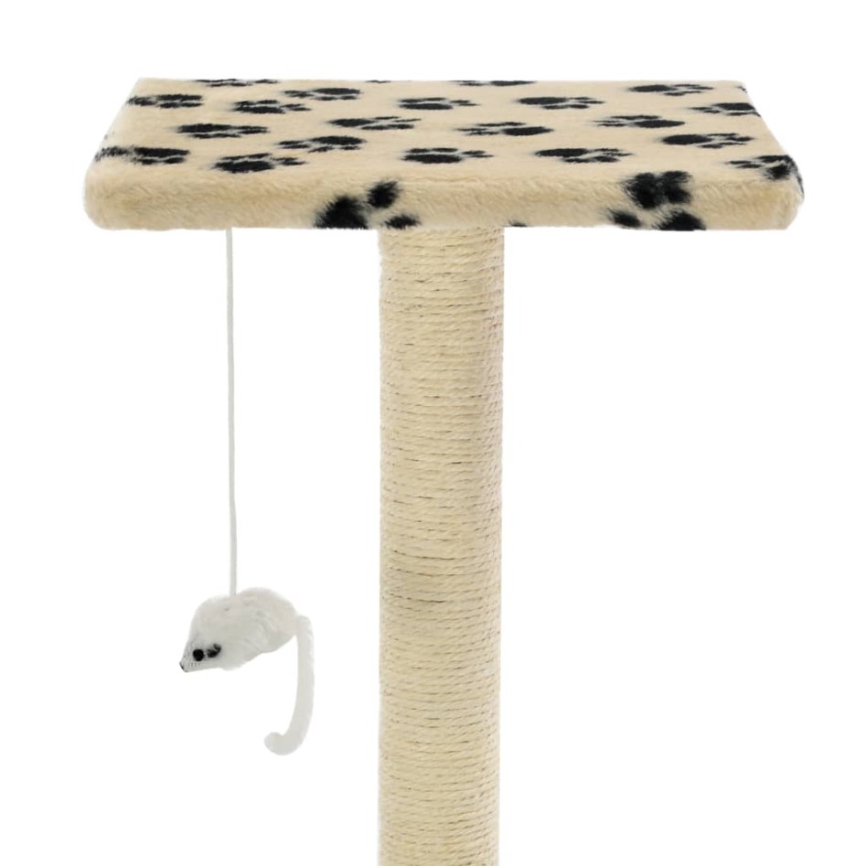 Rascador para gatos con poste de sisal 95 cm huellas