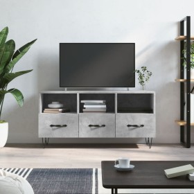 Mueble de TV madera de ingeniería gris hormigón 102x36x50