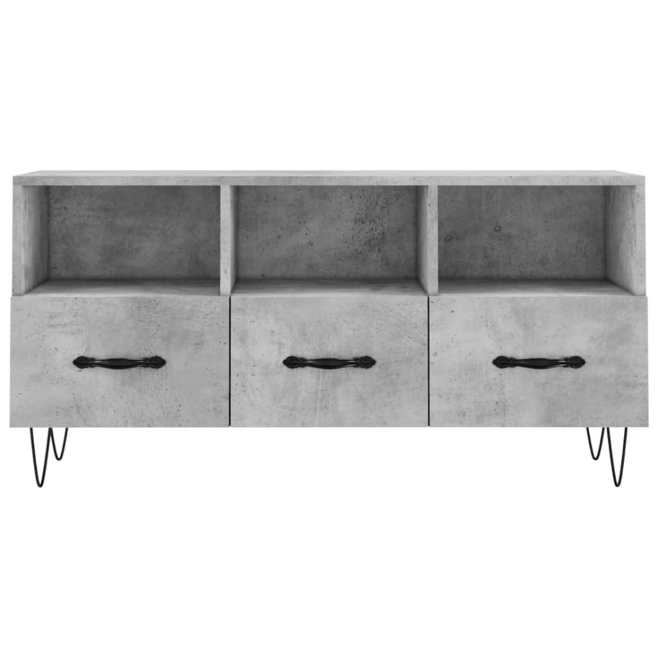 Mueble de TV madera de ingeniería gris hormigón 102x36x50