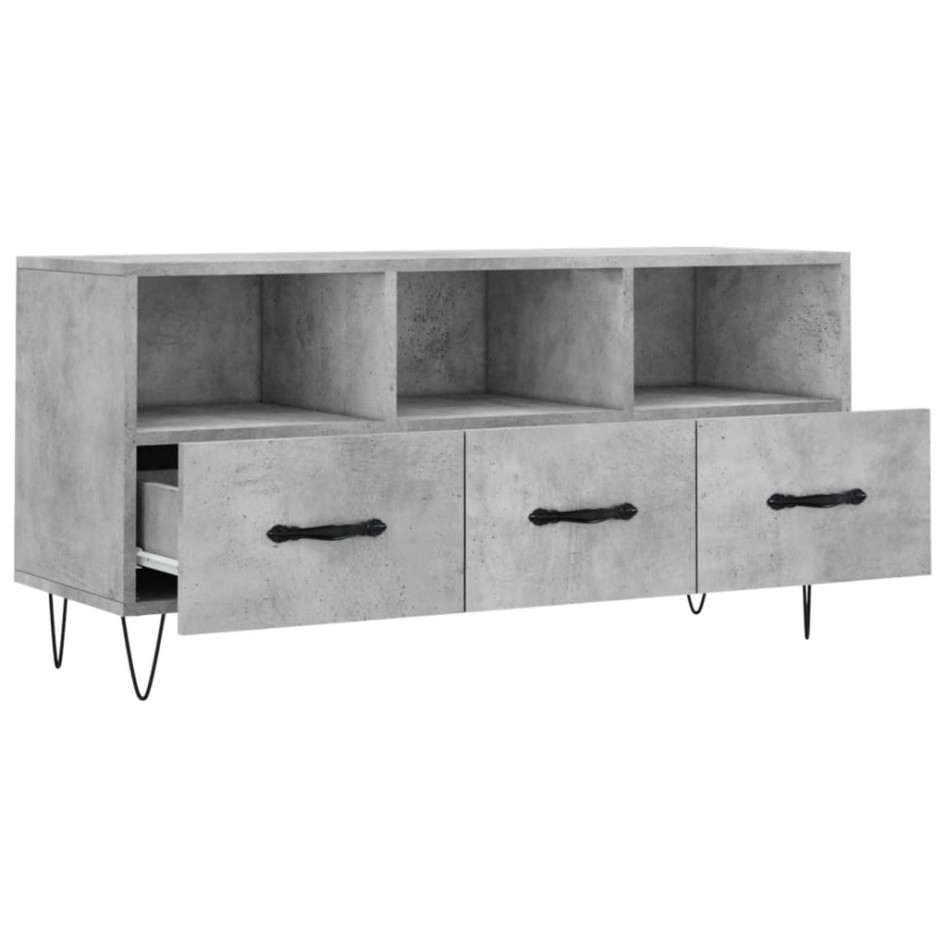 Mueble de TV madera de ingeniería gris hormigón 102x36x50