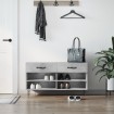 Banco zapatero madera de ingeniería gris hormigón 102x35x55 cm
