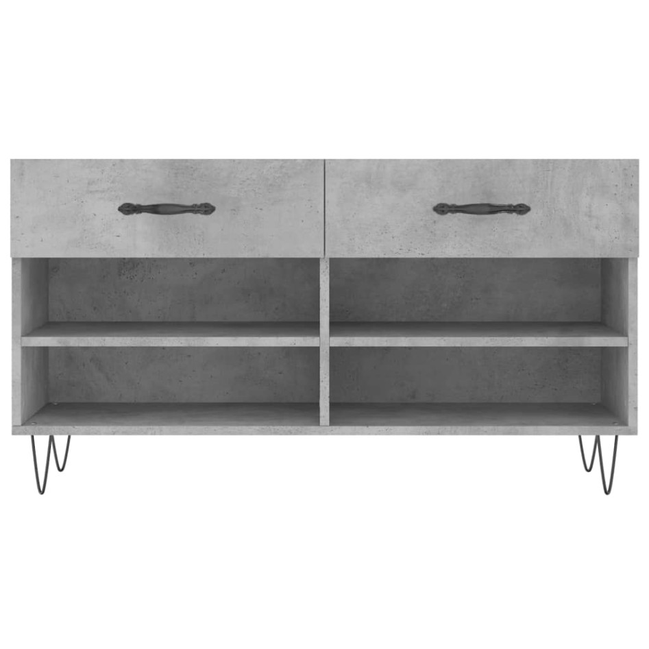 Banco zapatero madera de ingeniería gris hormigón 102x35x55