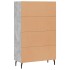 Aparador alto madera de ingeniería gris hormigón 69,5x31x115