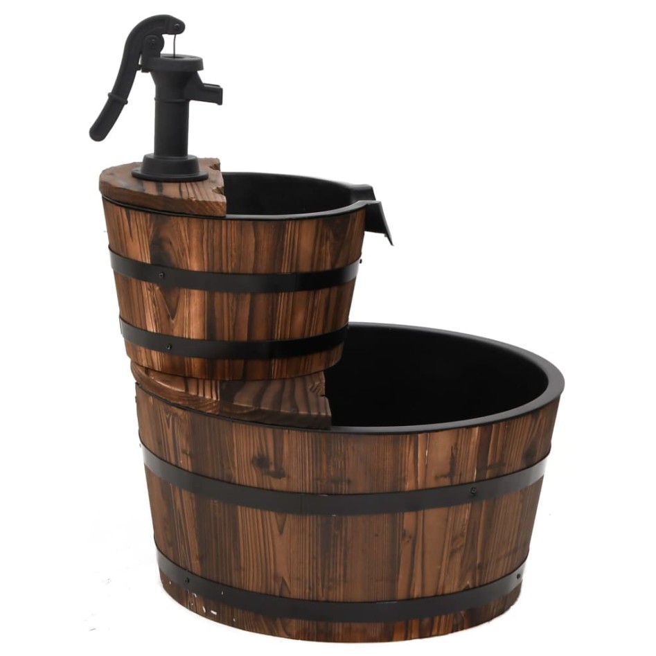 Fuente de agua con bomba madera maciza de abeto 44,5x44,5x58