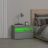 Mesitas de noche con luces LED 2 uds gris Sonoma 60x35x40