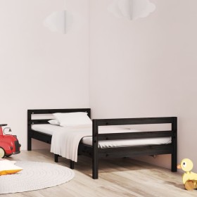 Estructura de cama madera maciza de pino negro 75x190