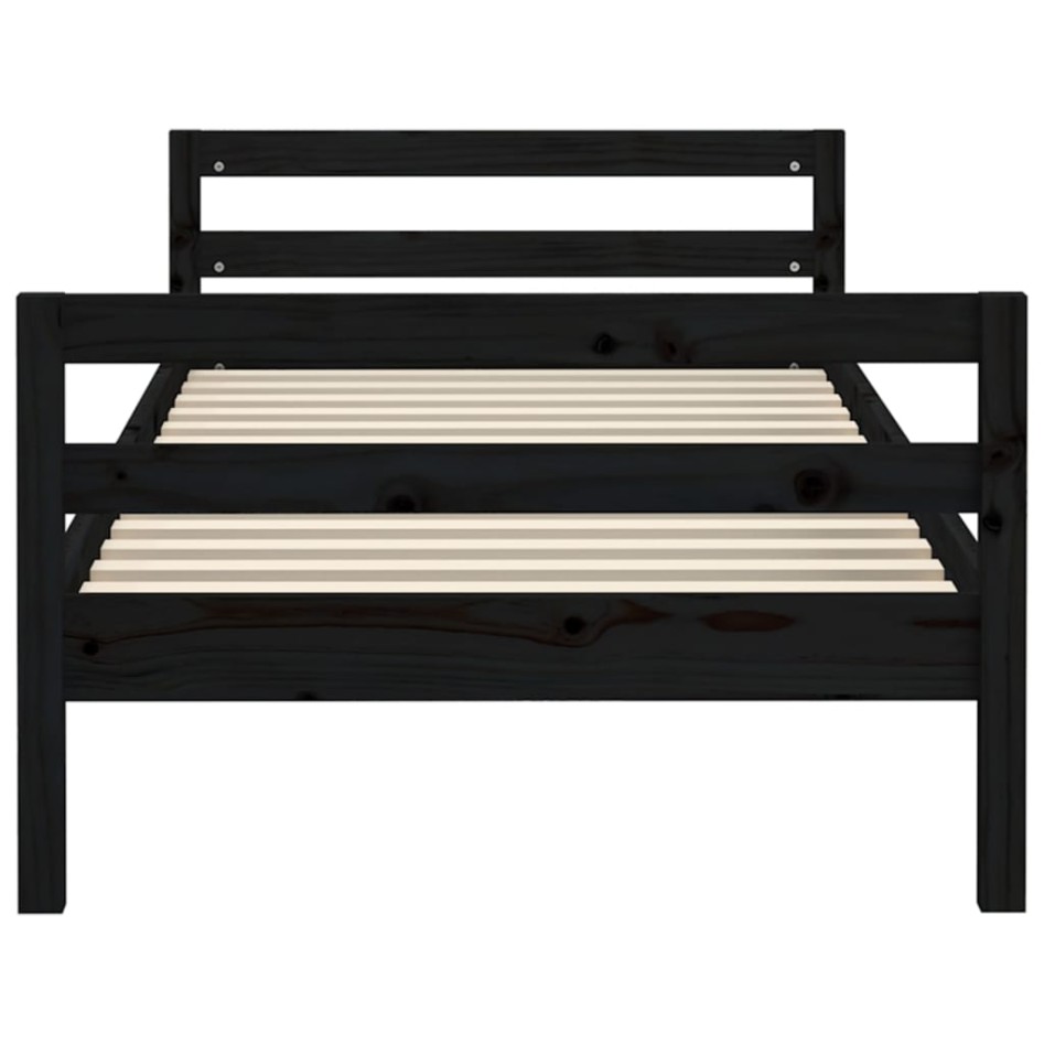Estructura de cama madera maciza de pino negro 75x190