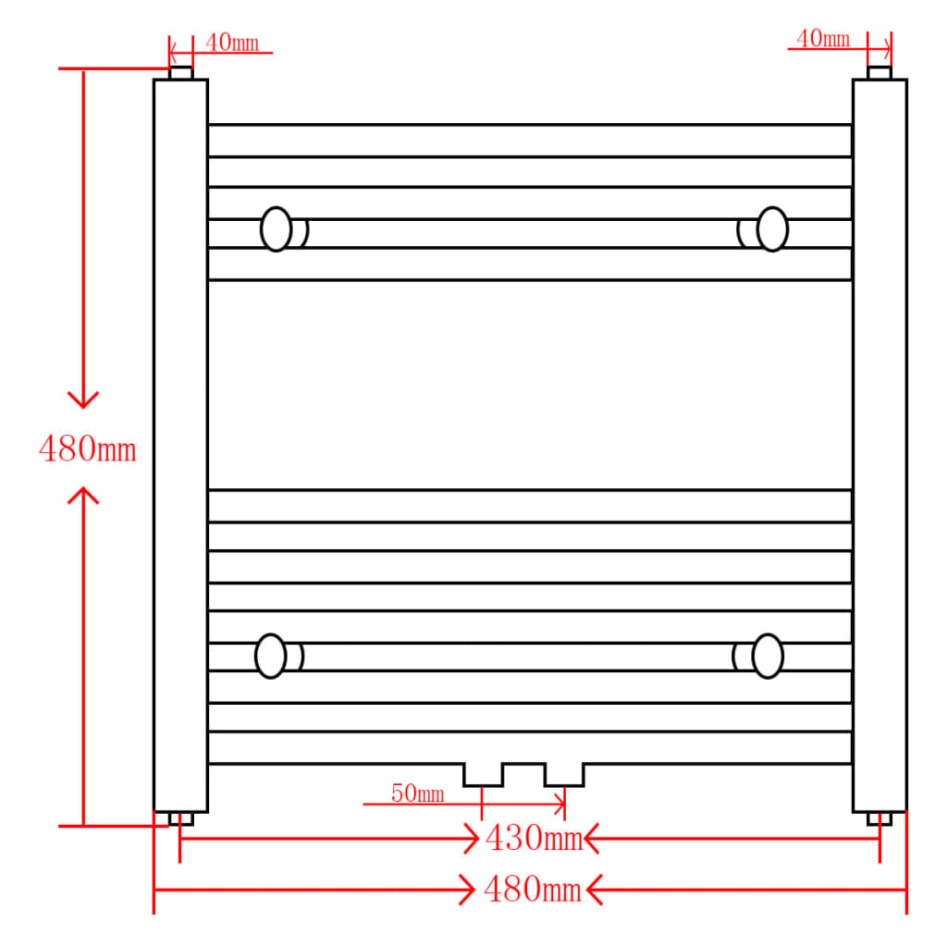 Radiador toallero de baño curvo gris 480x480