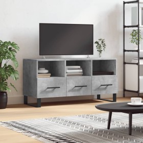 Mueble de TV madera de ingeniería gris hormigón 102x36x50