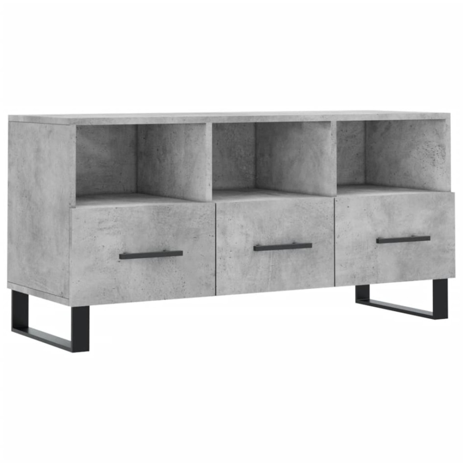 Mueble de TV madera de ingeniería gris hormigón 102x36x50
