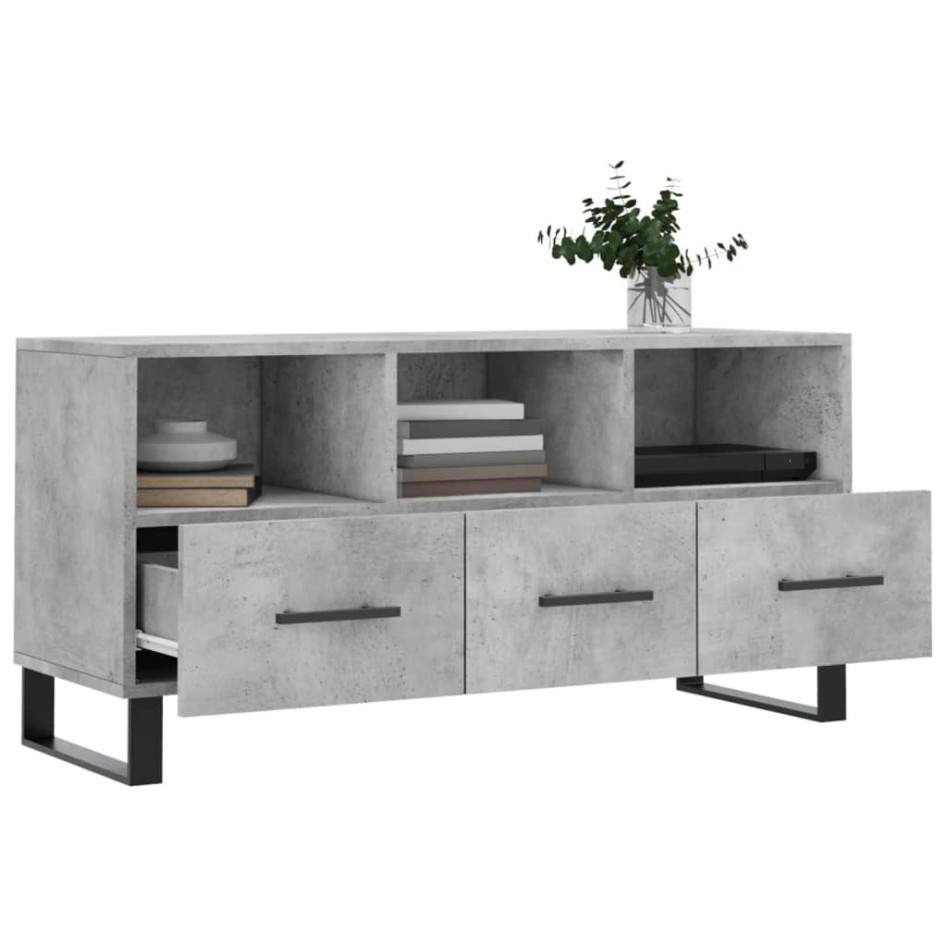 Mueble de TV madera de ingeniería gris hormigón 102x36x50