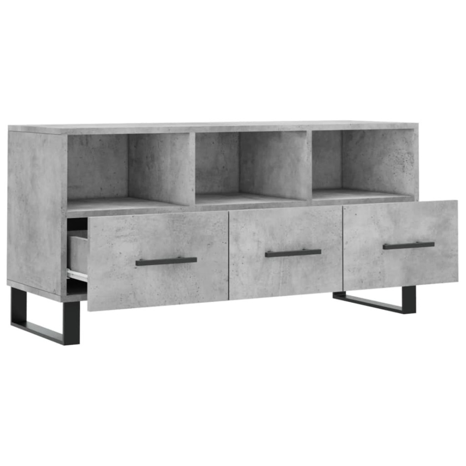 Mueble de TV madera de ingeniería gris hormigón 102x36x50