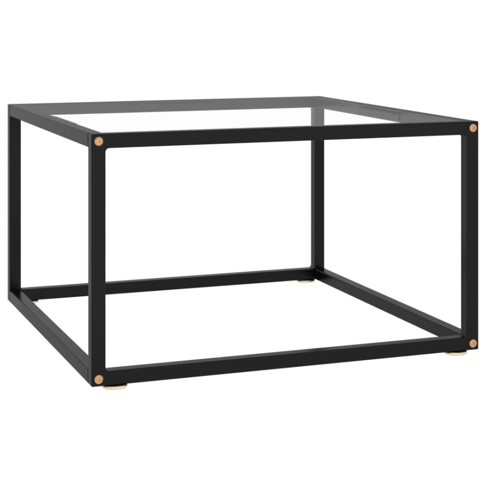 Mesa de centro con vidrio templado negro 60x60x35