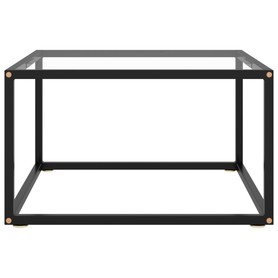 Mesa de centro con vidrio templado negro 60x60x35
