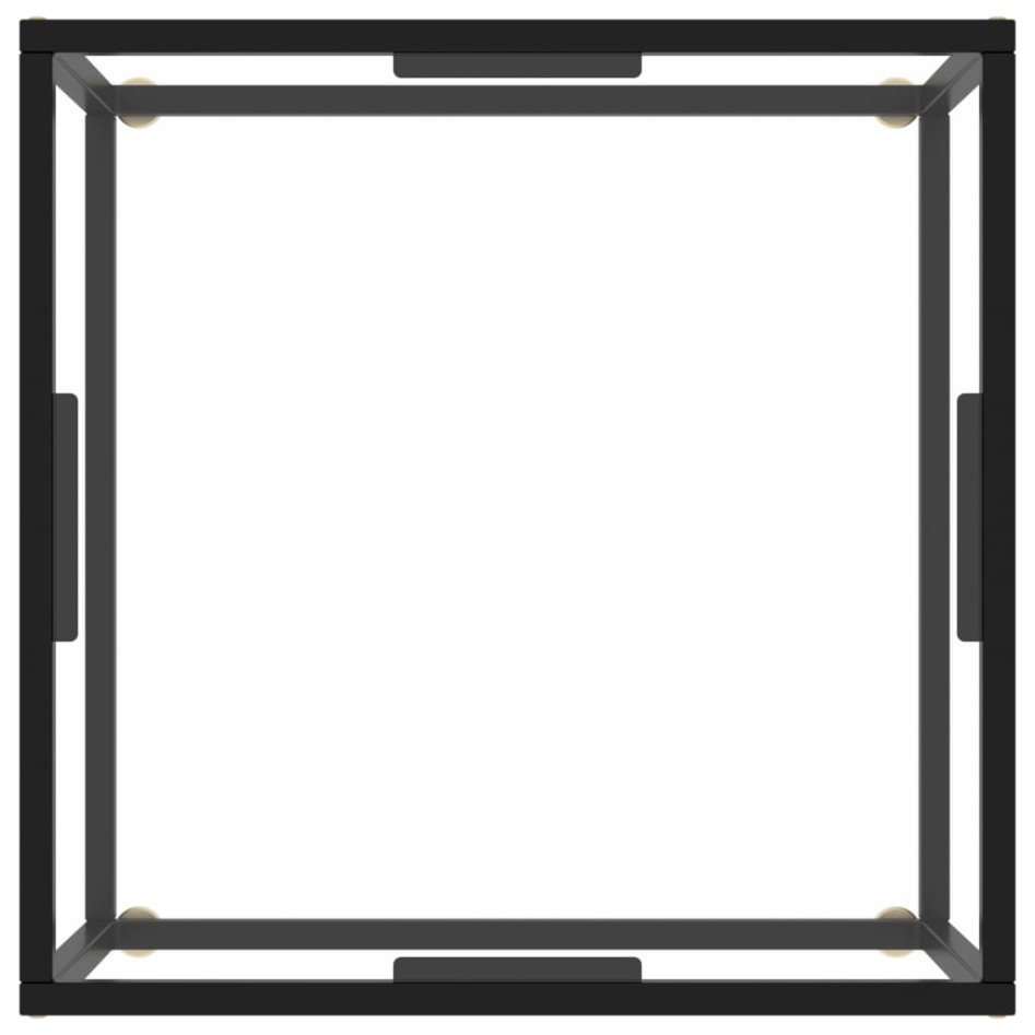 Mesa de centro con vidrio templado negro 60x60x35