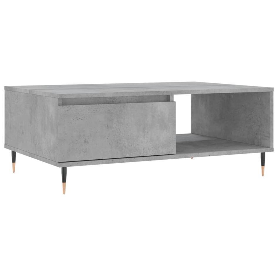 Mesa de centro madera de ingeniería gris hormigón 90x60x35
