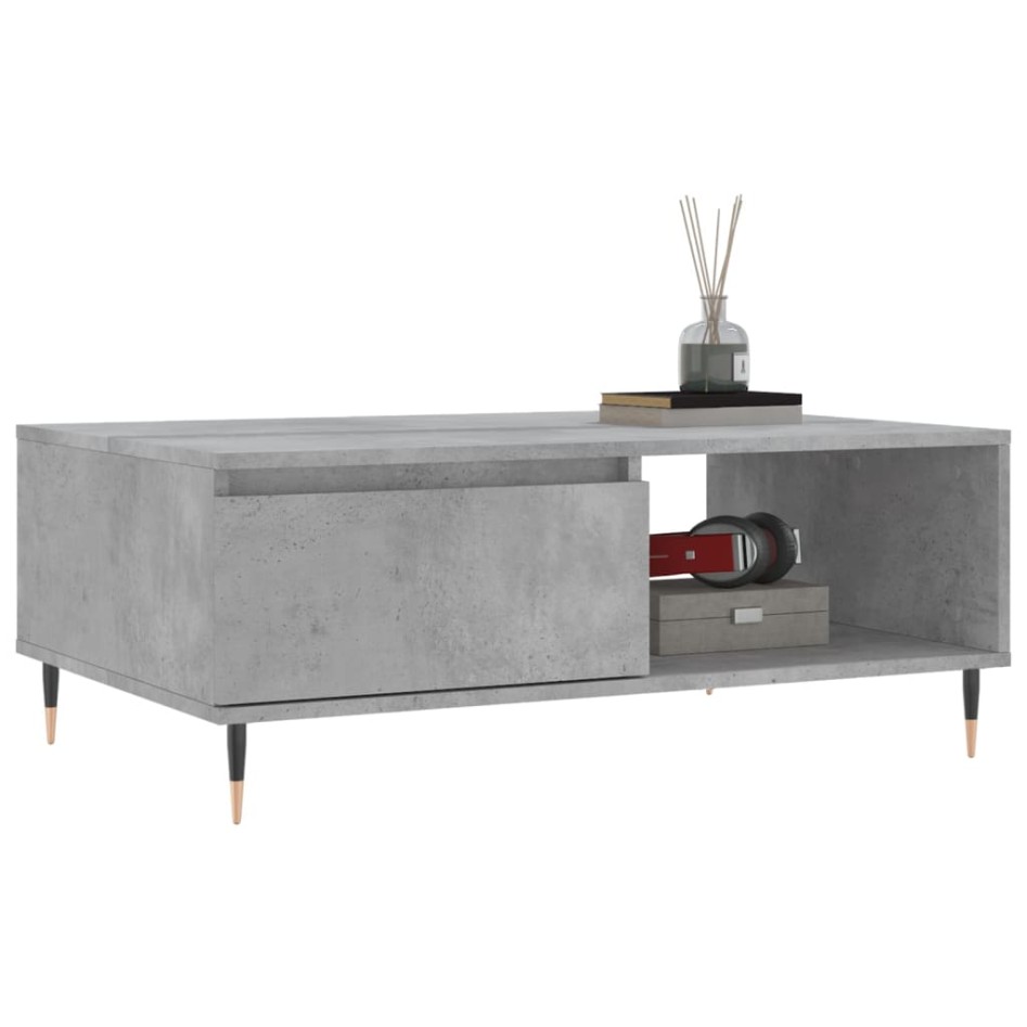 Mesa de centro madera de ingeniería gris hormigón 90x60x35