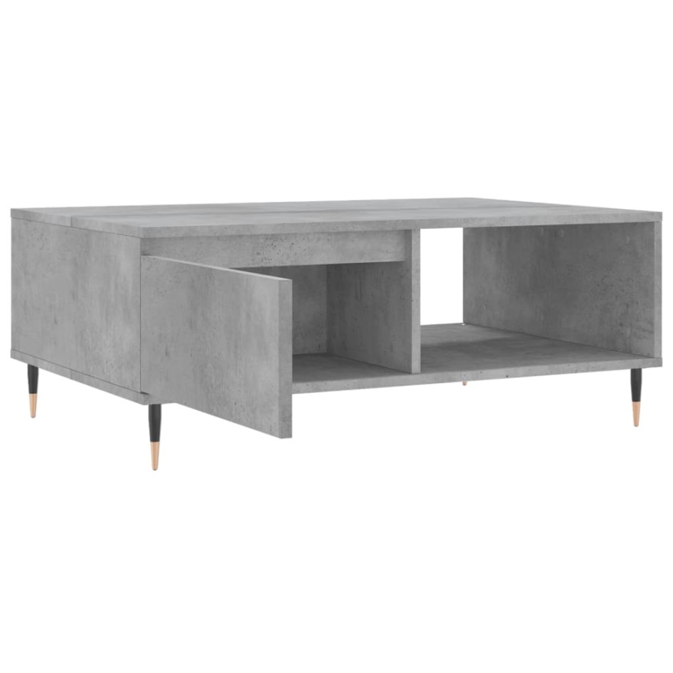 Mesa de centro madera de ingeniería gris hormigón 90x60x35