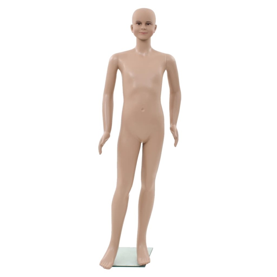 Maniquí de cuerpo entero de niño con base vidrio beige 140