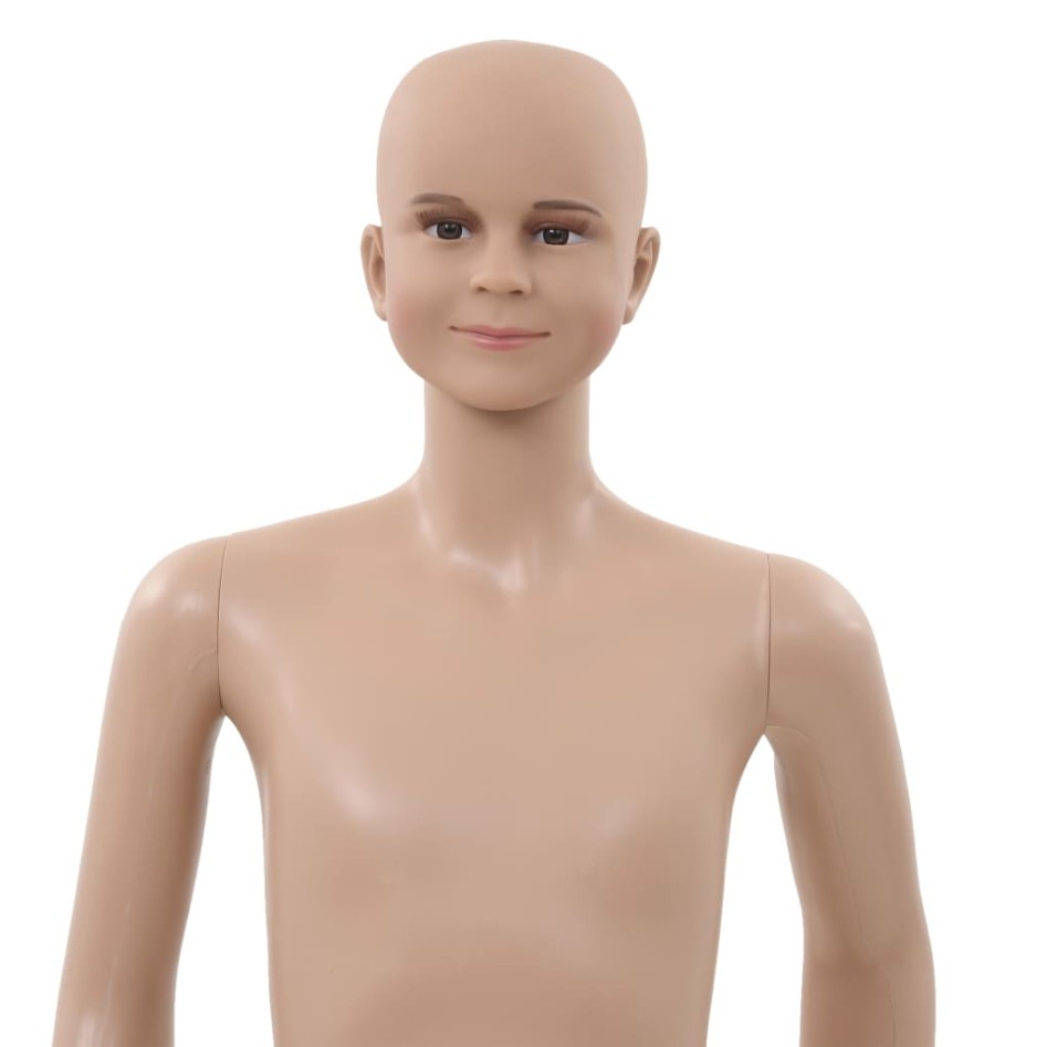 Maniquí de cuerpo entero de niño con base vidrio beige 140