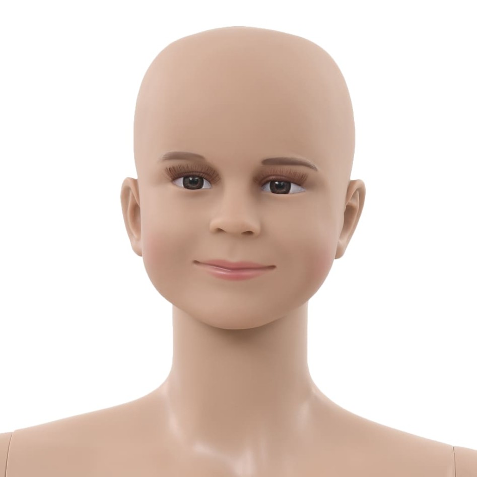 Maniquí de cuerpo entero de niño con base vidrio beige 140