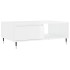Mesa de centro madera de ingeniería blanco brillo 90x60x35