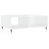 Mesa de centro madera de ingeniería blanco brillo 90x60x35