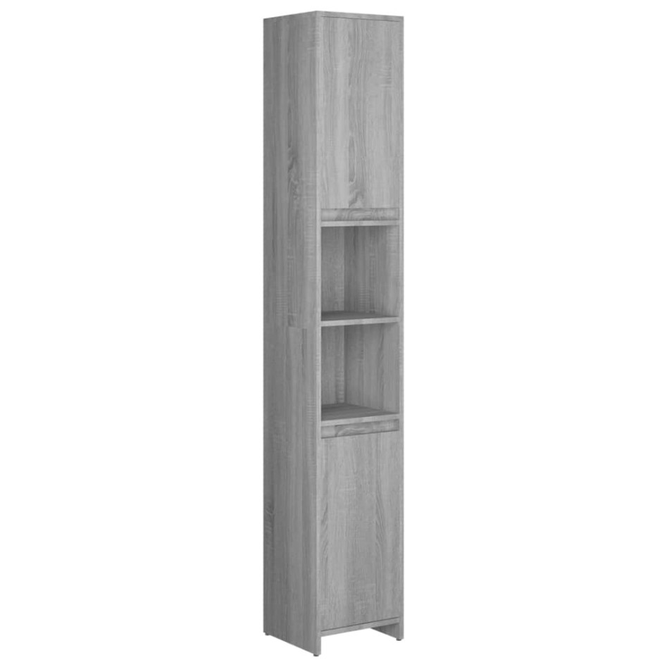 Armario de baño madera contrachapada gris Sonoma 30x30x183,5