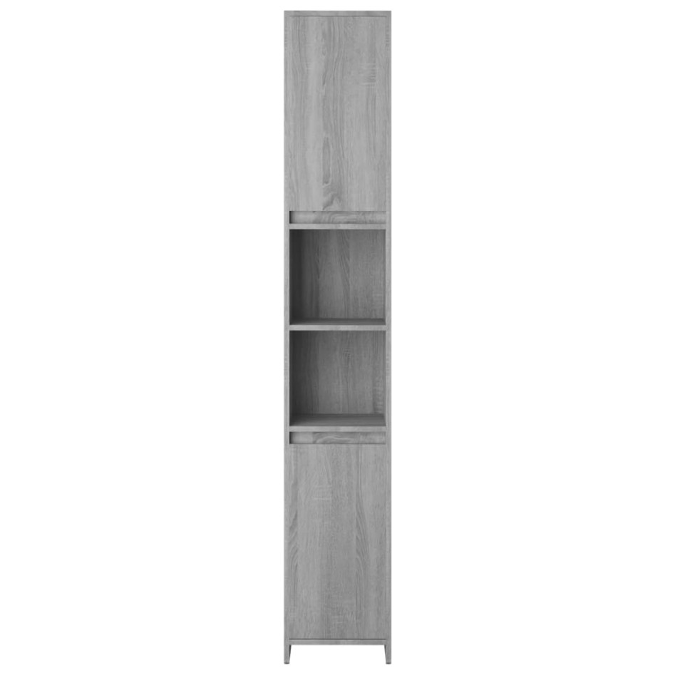 Armario de baño madera contrachapada gris Sonoma 30x30x183,5