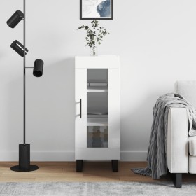 Aparador de madera contrachapada blanco brillante 34,5x34x90