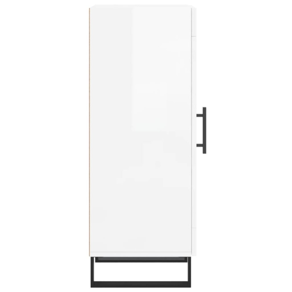 Aparador de madera contrachapada blanco brillante 34,5x34x90