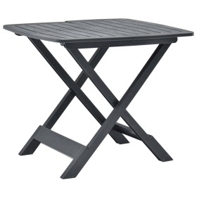 Mesa de jardín plegable de plástico gris antracita 79x72x70