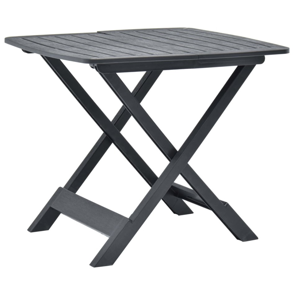 Mesa de jardín plegable de plástico gris antracita 79x72x70