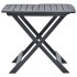 Mesa de jardín plegable de plástico gris antracita 79x72x70