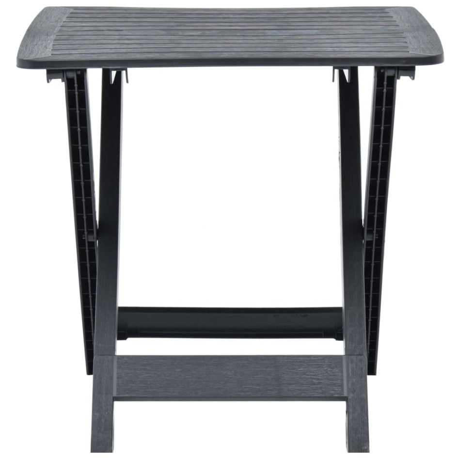 Mesa de jardín plegable de plástico gris antracita 79x72x70